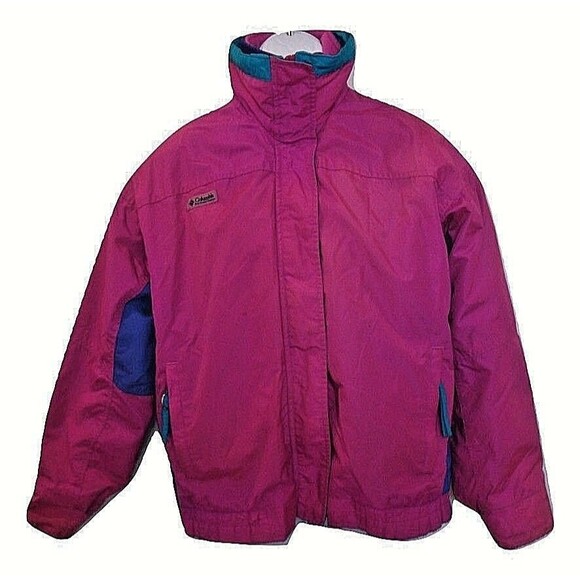 Columbia Womens Vintage Bugaboo 2 In 1 Ski Jacket Pink Purple Blue USA Size M - Picture 1 of 12